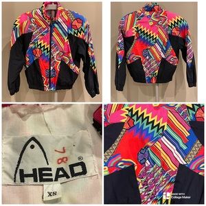 Vintage 80s Rare Funky Print HEAD Windbreaker